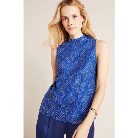 Anthropologie Ruthie Metallic Lace Blouse - Picture 4 of 4